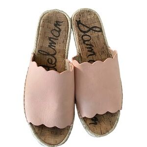 Sam Edelman Andy Leather Scalloped Espadrille Sandals Size 8.5